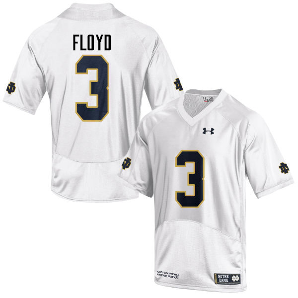 Men's NCAA Notre Dame Fighting Irish #3 Michael Floyd Stitched College Under Armour Authentic White Football Jersey PQ10W26UG